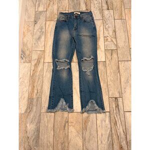 Vibrant MIU women's Junior size 5 (waist 26") blue denim 5-pocket jeans